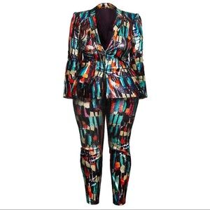 The Plus Ultra Luxe Sequin Suit Set Size 2X